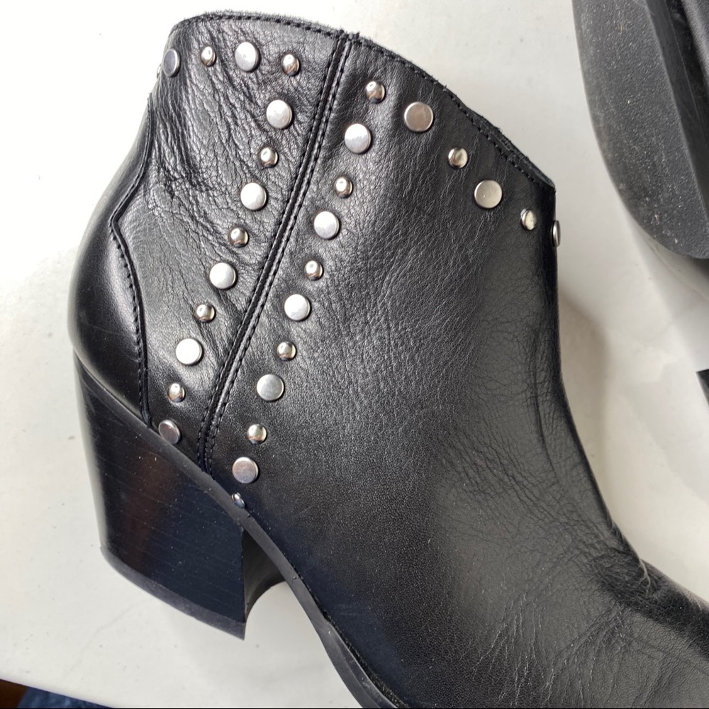 Marc Fisher Black Stud Pointed Toe Booties 7.5 - image 7